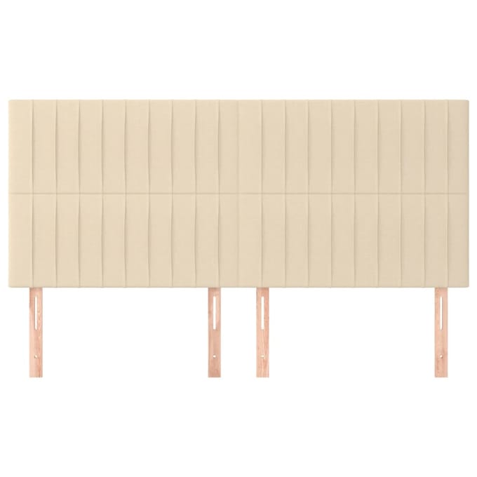 vidaXL - Hoofdbord - crème - 200x5x118/128 - cm - stof
