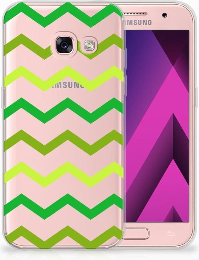Samsung Galaxy A3 2017 TPU bumper Zigzag Groen