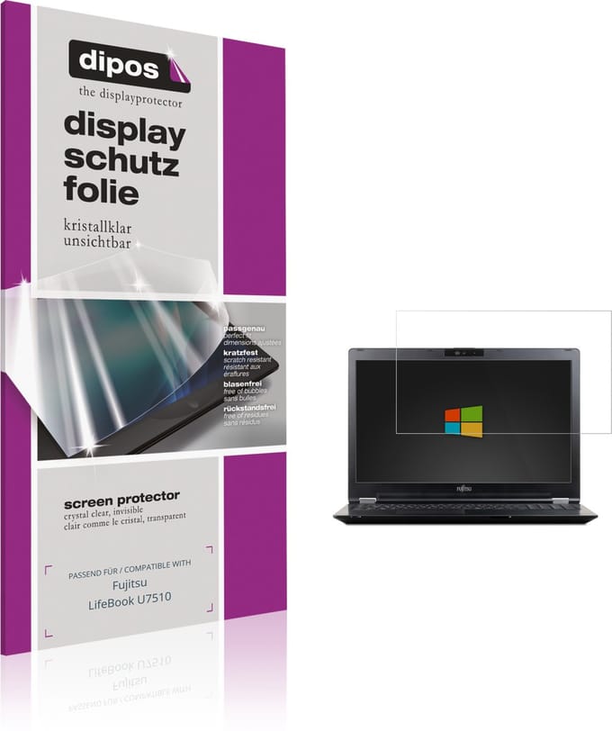 dipos – 2x Beschermfolie geschikt voor Fujitsu LifeBook U7510 | Krasbestendige & heldere Screenprotector Ultra-Thin