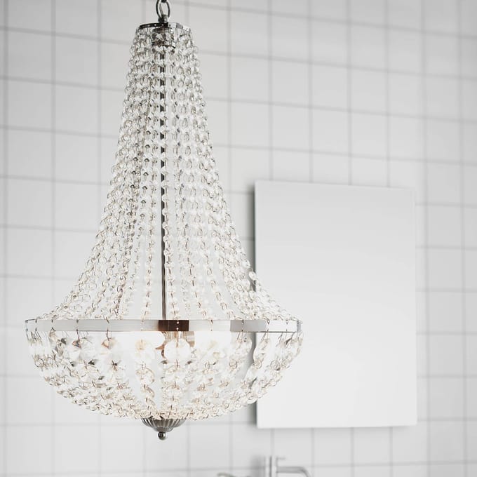 Markslöjd Kroonluchter Gränsö voor de badkamer, Ø 40 cm