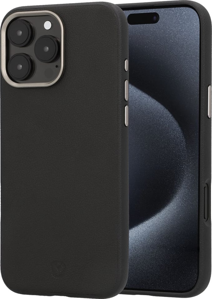 Valenta - Backcover iPhone 16 Pro Max - Magsafe Hoesje Zwart - Eco Leer - Style