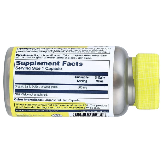 Biologische Knoflook, 560 mg, 100 Biologische Capsules