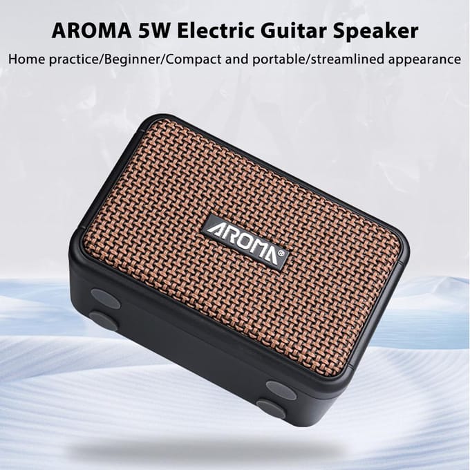 AROMA 5W elektrische gitaarluidspreker Desktopluidspreker Clean en Overdrive 2 geluidseffecten Ondersteuning zwart