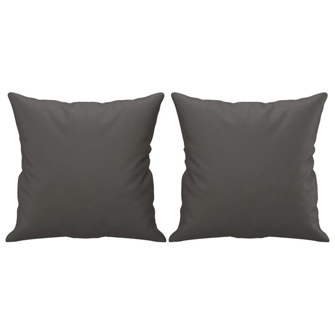 vidaXL - Sierkussens - 2 - st - 40x40 - cm - kunstleer - grijs