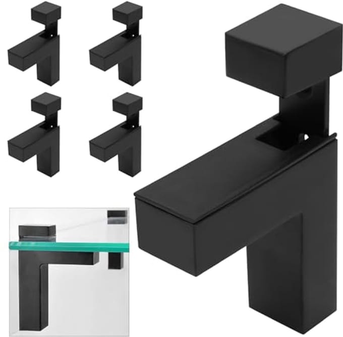 Verstelbare Wandplankhouders voor Glas - 4-delig Set