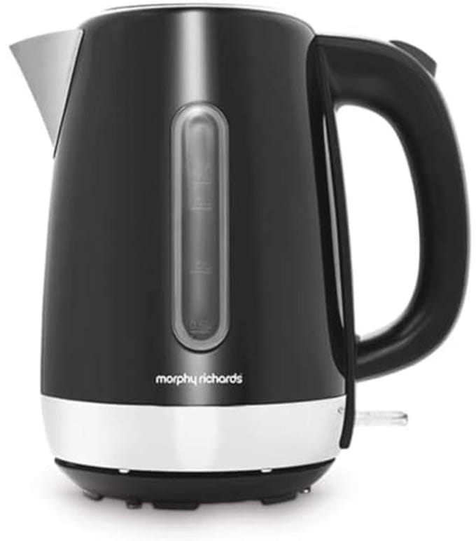Zwarte 1,7L Waterkoker met 3kW Kookelement en Afneembaar Kalkfilter