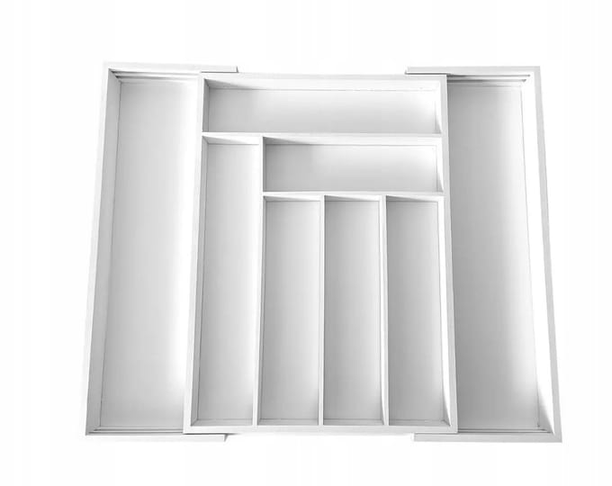 Bamboe Lade-inzet Wit 52x43x5 cm - Verstelbare Keuken Organizer