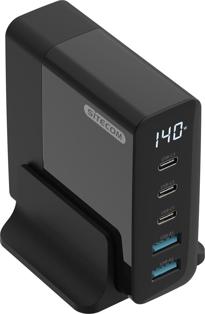Sitecom - Oplader - 140W - Led-display