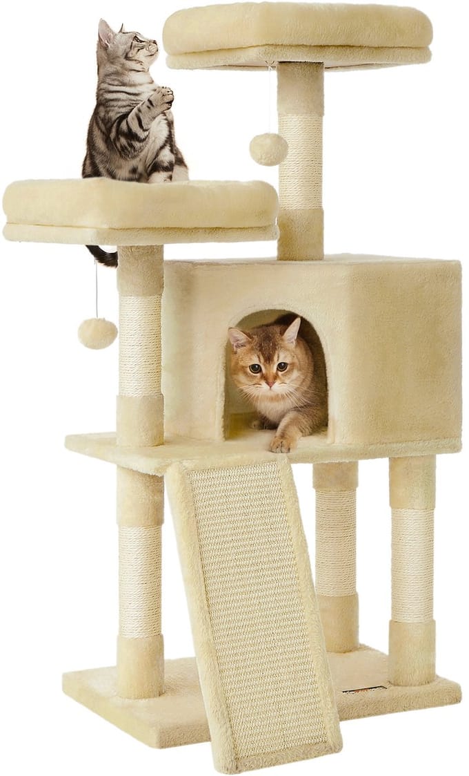 Feandrea - Krabpaal - Kattenboom - Voor Katten - 115 cm Hoog - Met Krabplank