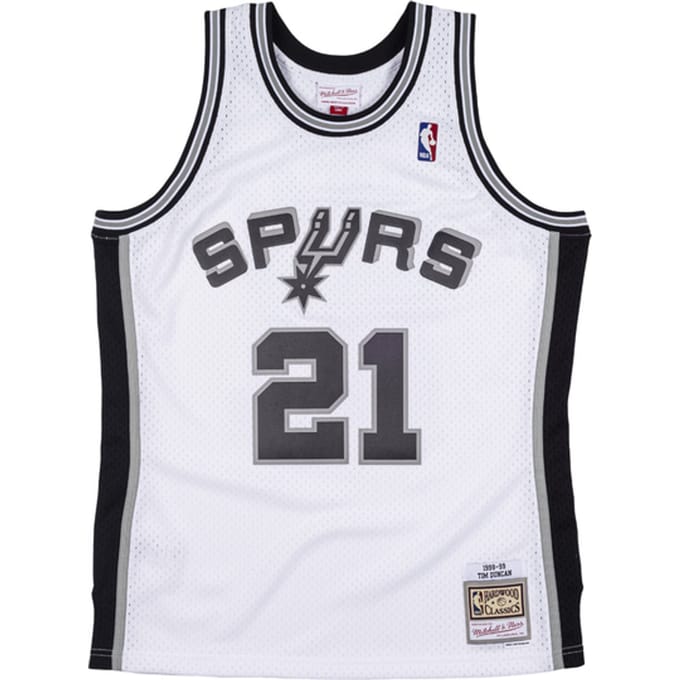 Mitchell And Ness NBA San Antonio Spurs 1998-1999 Tim Duncan Swingman Shirt Wit