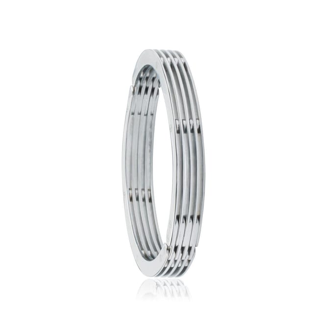 Slate - Stalen bangle 60 mm - Met spijltjes