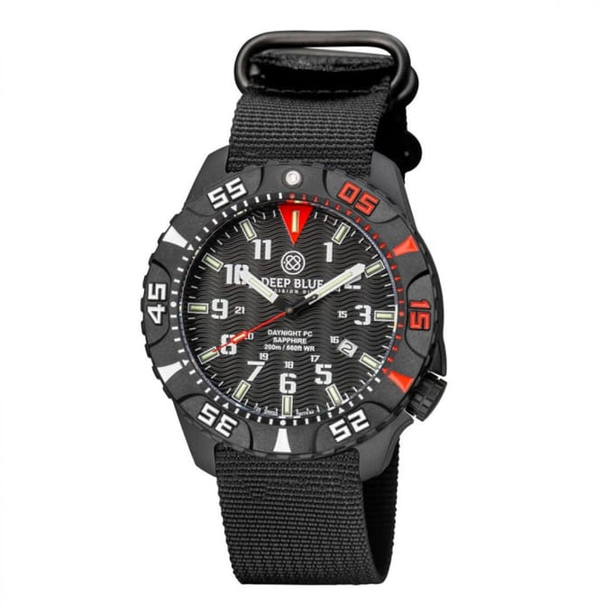 Deep Blue Daynight Diver Tritium Red