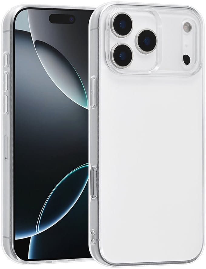 TUNIQ Back cover voor iPhone 17 Pro Max - Transparant - Flexibel TPU - Verhoogde Cameraring