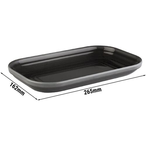 GGM Gastro (6 Stück) GN-Tablett 1/4 - EMMA - Melamin - Höhe: 30mm - Grau