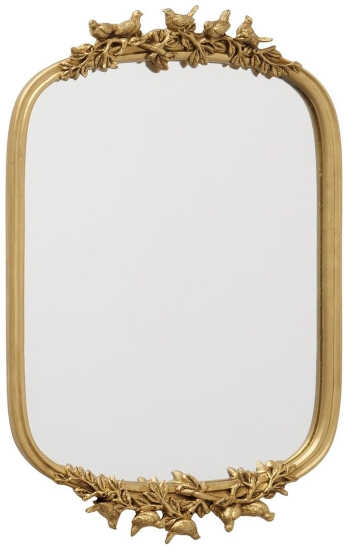 Boltze - Spiegel - Wandspiegel - Goud - Glas - Polyresin - Vogeltjes- 29x45cm