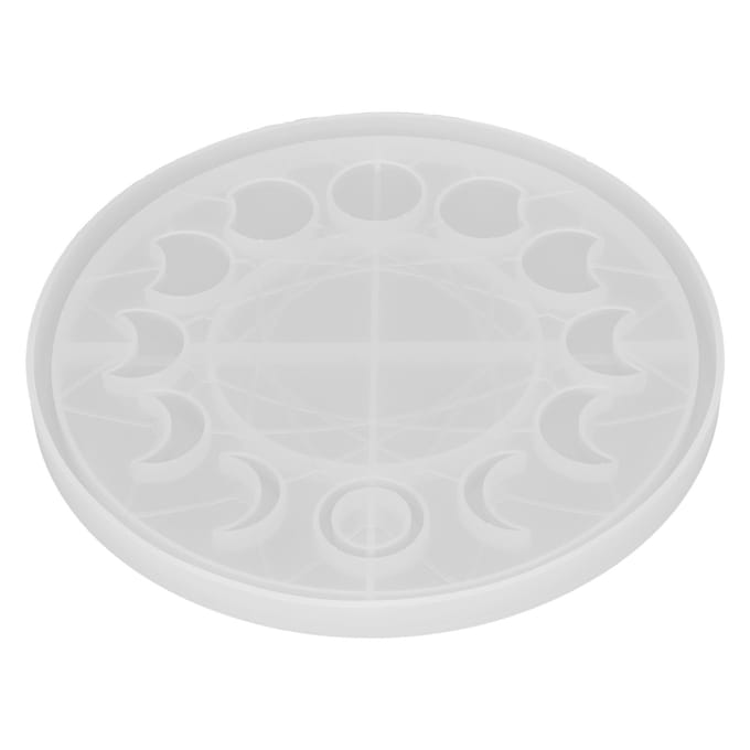 Maanfase Dienblad Mal Maansverduistering Sikkel Epoxyhars Gietmallen voor DIY Ambachten Sieraden Maken white