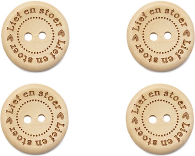 Durable Houten Knopen Lief En Stoer 20mm 4 stuks