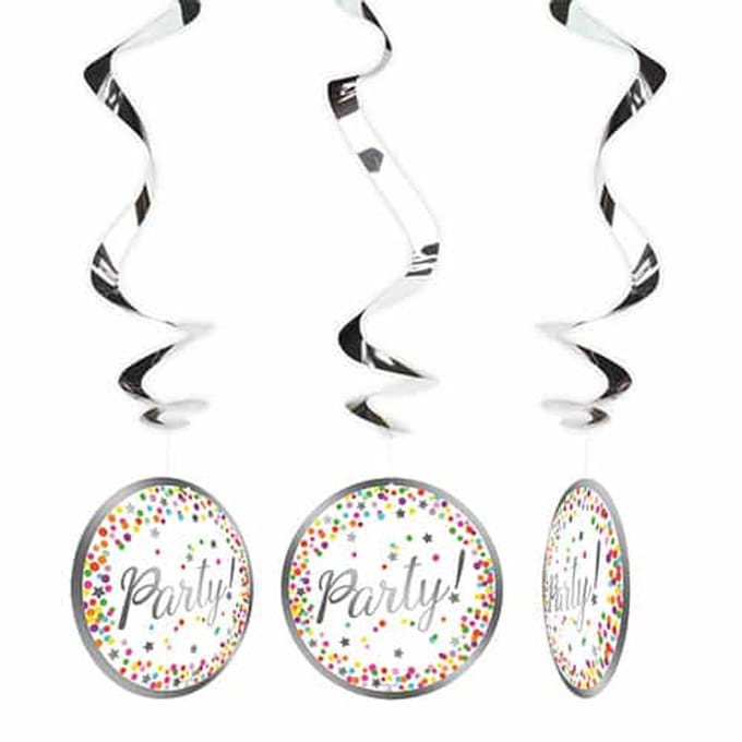 Folat - Folie Confetti Spiraal deco (3 stuks)