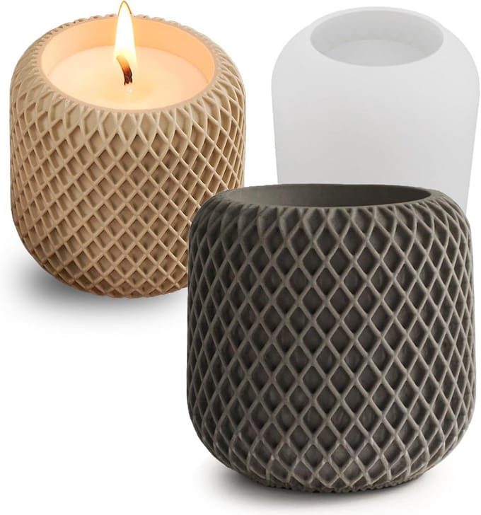 Geometrische Textuur Kaars Mal voor Hars Gieten - Creatieve DIY Opslagcontainer en Sieraden Houder