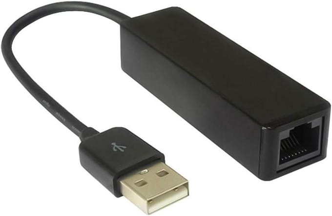 USB naar Ethernet Adapter - Netwerkkaart Verloop - Internet Verbinding - Hoge Snelheid 100Mbps - USB 2.0 - Zwart