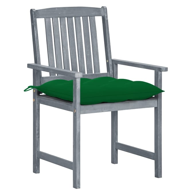 vidaXL - Tuinstoelen - 4 - st - met - kussens - massief - acaciahout - grijs
