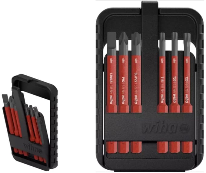 Wiha VDE Geïsoleerde slimBit electric Bitset Gemengd – 6-delig - Phillips, Pozidriv, PlusMin/Pozidriv , TORX