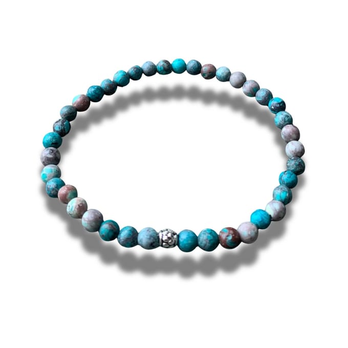 Armband - natuursteen - Americana Turquoise - Turkoois - 4 mm 18 cm