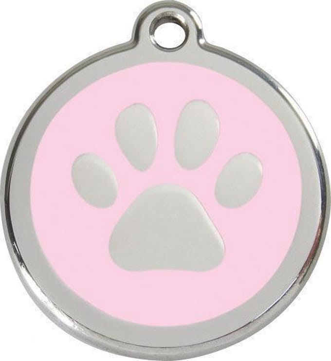 Red Dingo Hondenpenning 38 mm pootje roze