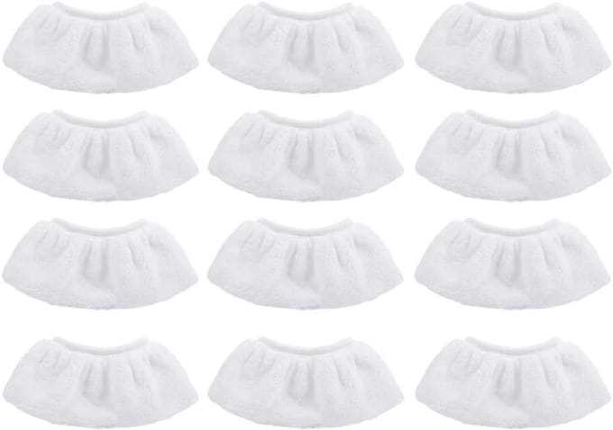 Stoomreiniger Doeken - Microvezel Hoezen - Grondig Schoonmaken - Set van 12 stuks - 17 x 9 cm - Wit