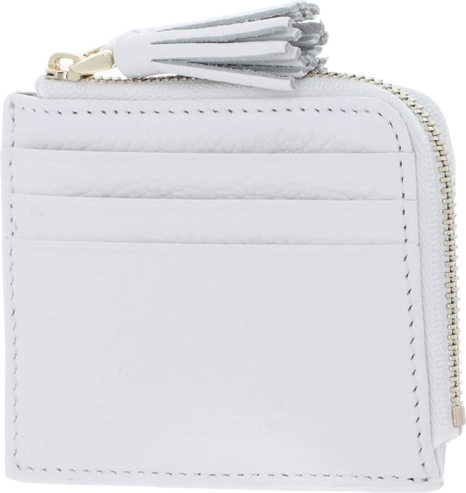 COCCINELLE Leren Kaarthoes Tassel Credit Card Holder Brillant White Wit