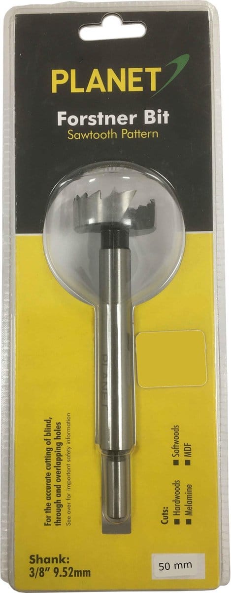 Planet Plus - Forstner Bit 50 mm - Zaagtand Patroon - As 3/8"
