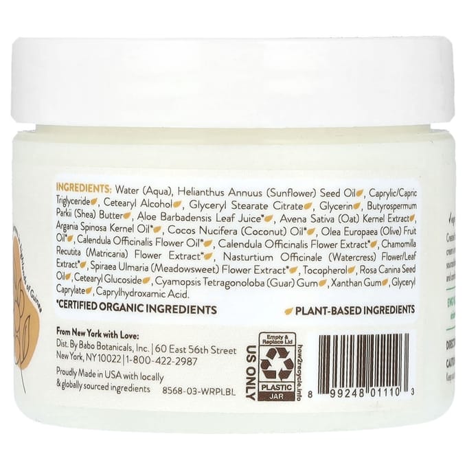 Babo Botanicals, Crème visage miracle pour bébés sensibles, sans parfum, 57 g (57g) beige
