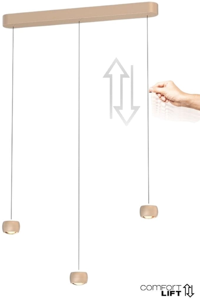 Freelight - Hanglamp Cosmo 3 lichts L 90 cm comfortlift beige