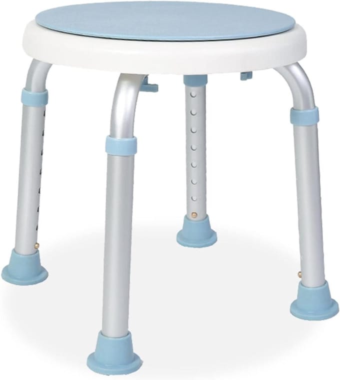 Douchekruk - Badkruk - Veilig Douchen - 360 Graden Draaibaar - 36-51 cm - Wit Blauw