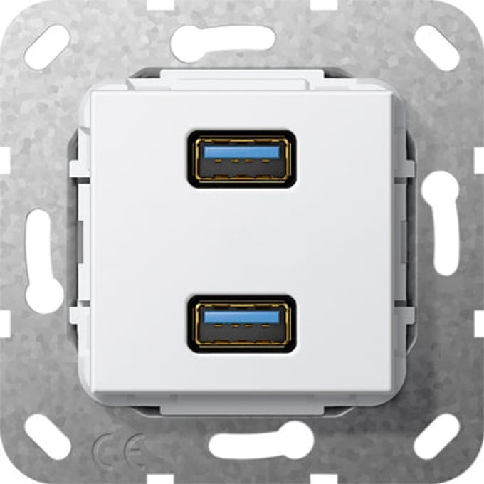 Gira Usb 3.0 Dual Port Breakout Kabel Basis Eenheid Wit - 568503
