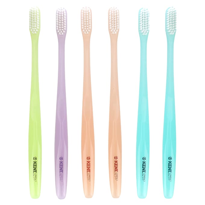 Kent, brosse à dents ultra douce, compacte, 6 brosses à dents blue