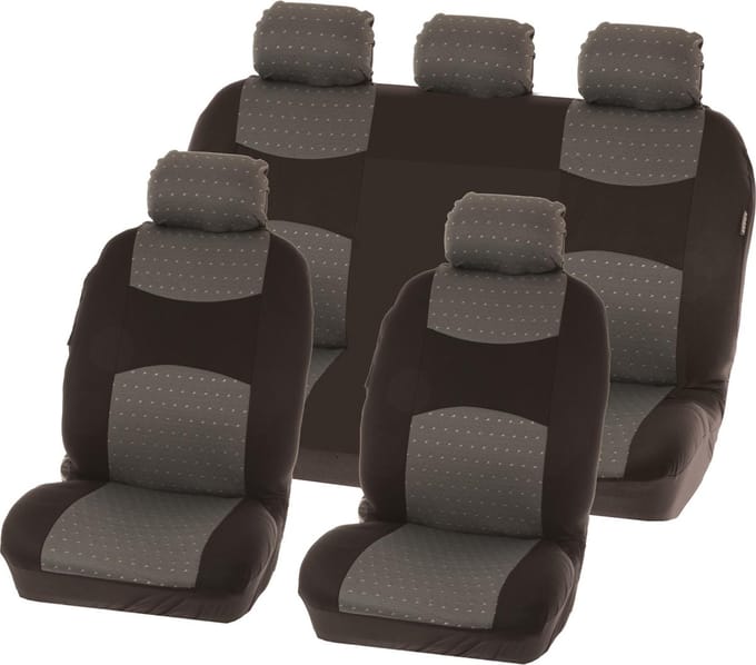 Carpoint Stoelhoezenset Chicago Uni 9-delig Grijs