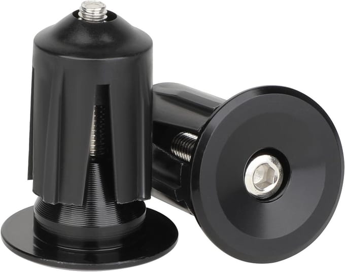 Fiets Stuur Pluggen - Handvat Doppen - Fiets Beschermen - Aluminium Legering - 2 Stuks - Zwart