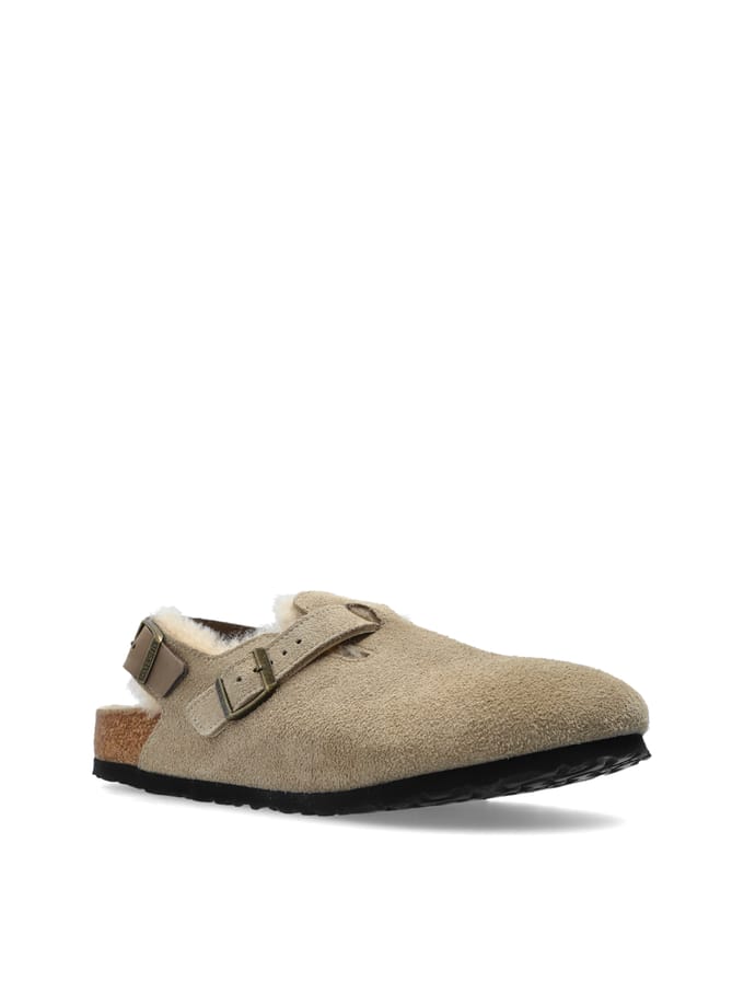 Tokio Shearling Suede Mules