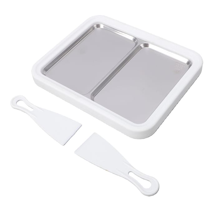 Rolijs Maker 304 Roestvrij Staal IJsdroom Rolbak met Dubbele Pan voor Zelfgemaakte DIY L white