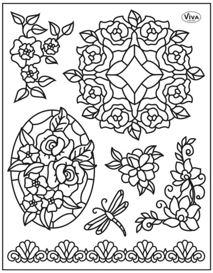 Viva Decor - Clear Stamp - Tiffany style with dragonfly