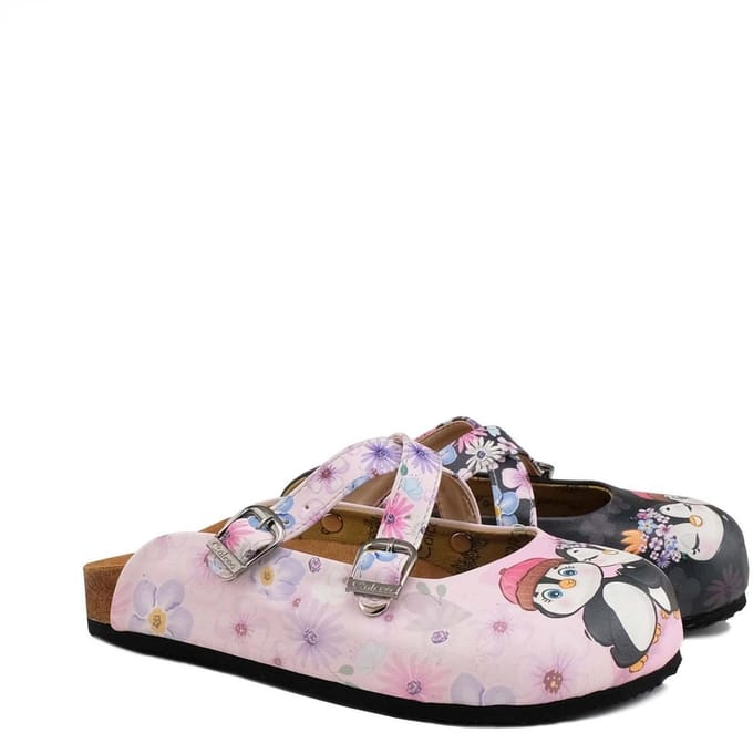 GOBY - Cute Pinguins - Clogs - Slippers -Hoge kwaliteit - Handmade - Maat 37