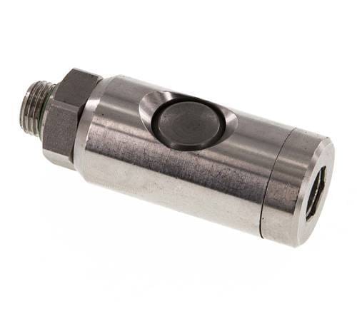 RVS 306L DN 7.4 Safety Luchtkoppeling Snelkoppeling met Drukknop G 1/4 inch Buitendraad - CLS7-M-SSL-SEP-014