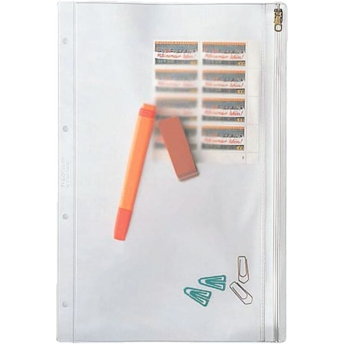 LEITZ collectiezakken, met schuifsluiting, PVC transparant, formaat A4