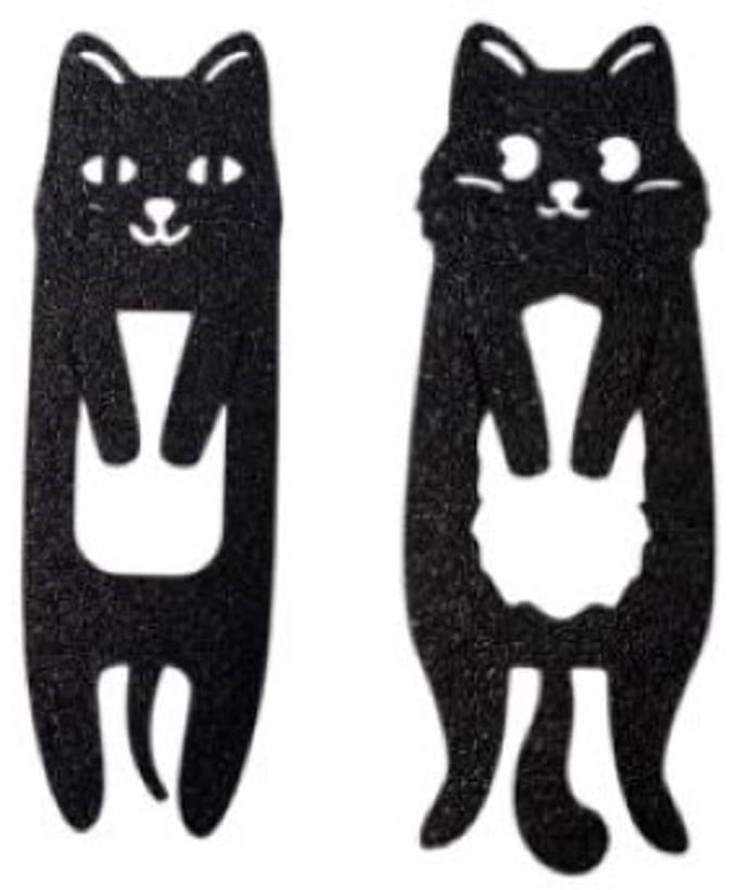 Boekenlegger - bladwijzer - bookmark - Blije kat set 2 stuks