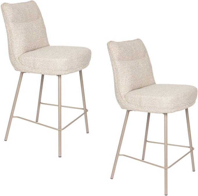 Housecraft Living Jacques Barkrukken 65 cm Beige - Set van 2