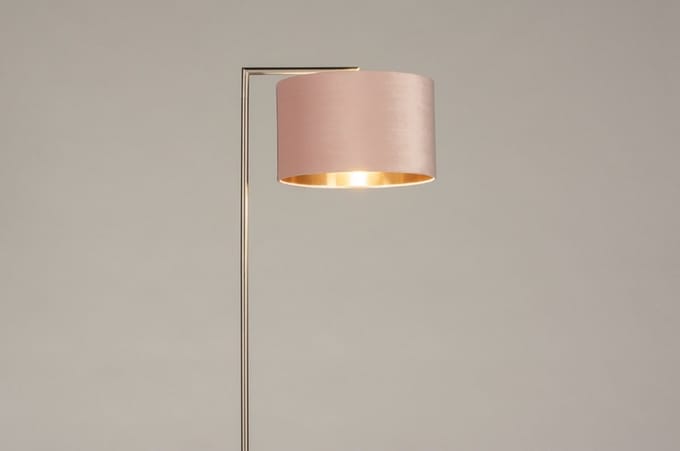 Lumidora Vloerlamp 31091 - BRED - E27 - Roze - Koper - Staalgrijs - Metaal