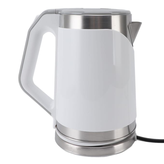Elektrische Waterkoker Warmwaterboiler RVS Snelkokend Automatische Uitschakeling Dubbellaags Water L white
