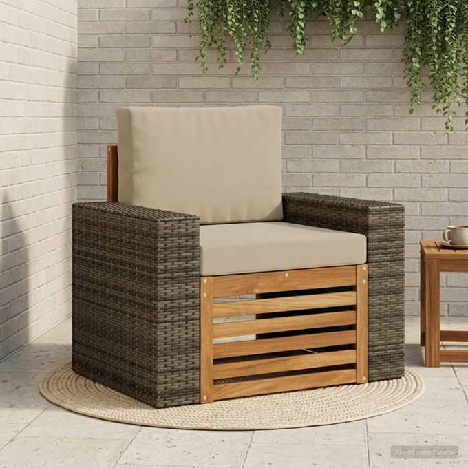 vidaXL - Buiten - Midden - Sofa - Naturel