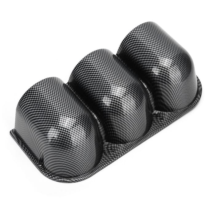 52mm2in 3?Gaten Drievoudige Meterhouder Houder Koolstofvezel Stijl Auto Auto Dashboard Meter Pod black